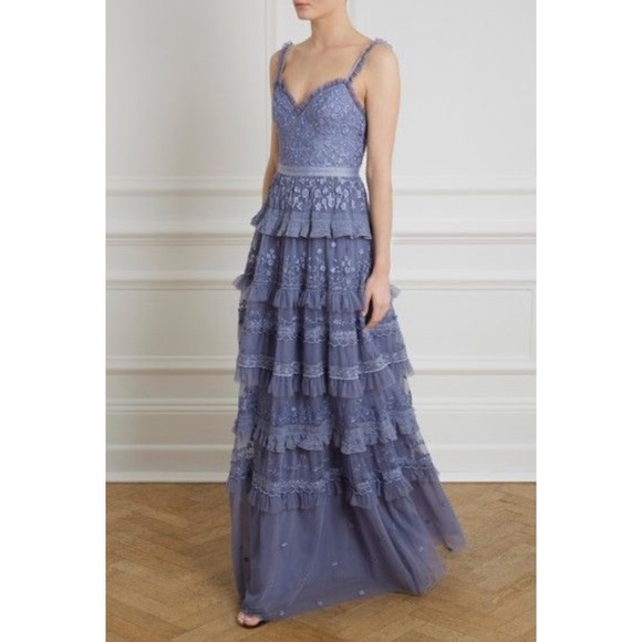 needle & thread tulle cami skater dress in rose